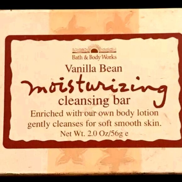 Vintage! Bath And Body Works Moisturizing Cleansing Bar Soap Vanilla Bean Boxed - Picture 1 of 4